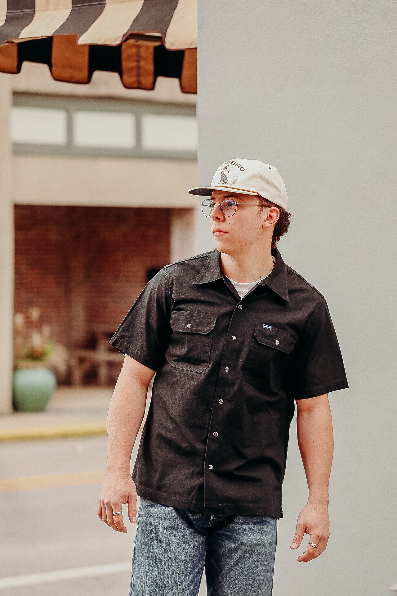 8oz Ripstop Short Sleeved Mechanic Shirt - Black IHSH-415-BLK