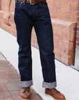 18oz Regular Straight "AI+ Sakura Selvedge" -Cherry Blossom/ Indigo (S500AX-SAKURA)