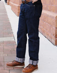 18oz Regular Straight "AI+ Sakura Selvedge" -Cherry Blossom/ Indigo (S500AX-SAKURA)