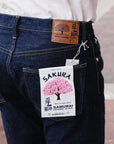 18oz Regular Straight "AI+ Sakura Selvedge" -Cherry Blossom/ Indigo (S500AX-SAKURA)