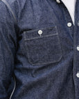 "Selvedge" Chambray Work Shirt- Indigo (SJCBS25)