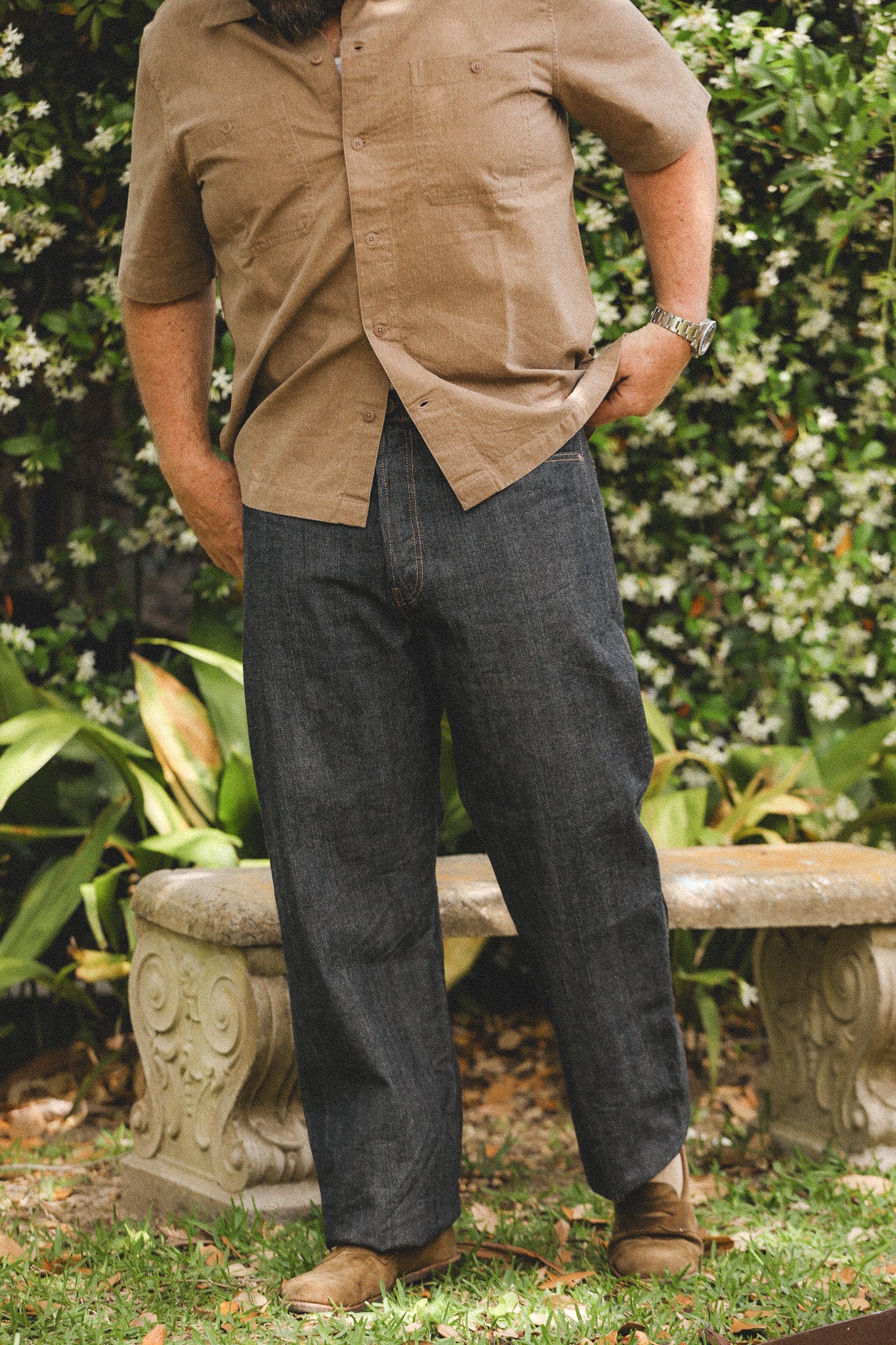 パンツ VISVIM SOCIAL SCULPTURE 01 WIDE D43 W34 Visvim Social Sculpture 01 Wide Mud OD Jeans- Mud OD – Iron Shop