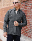 "Selvedge" Chambray Work Shirt- Black (SJCBS25)