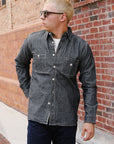 "Selvedge" Chambray Work Shirt- Black (SJCBS25)