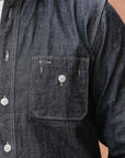 "Selvedge" Chambray Work Shirt- Black (SJCBS25)