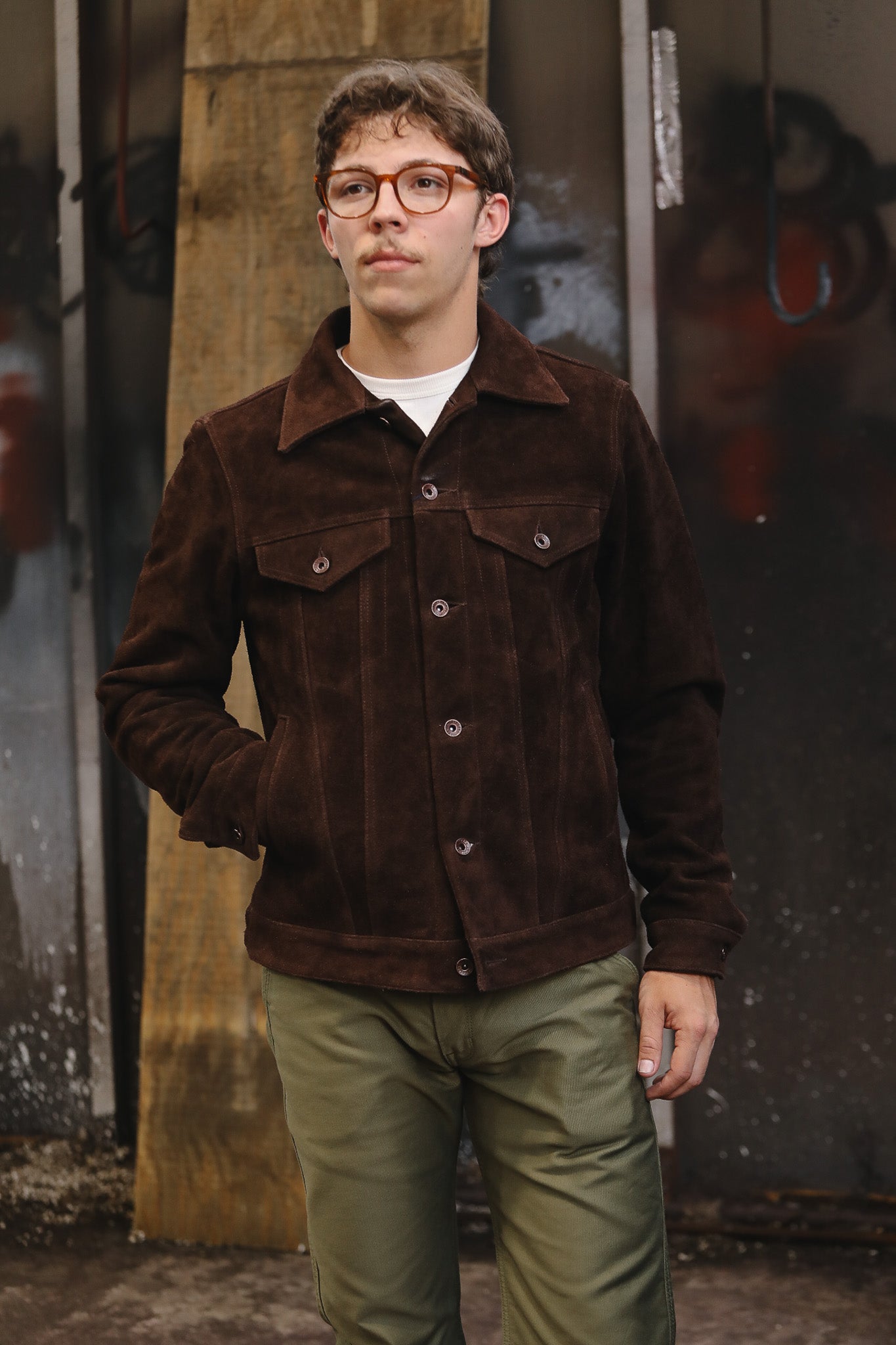 IHJ-49-BRN Iron Heart Split Steer Modified Type III Jacket - Brown