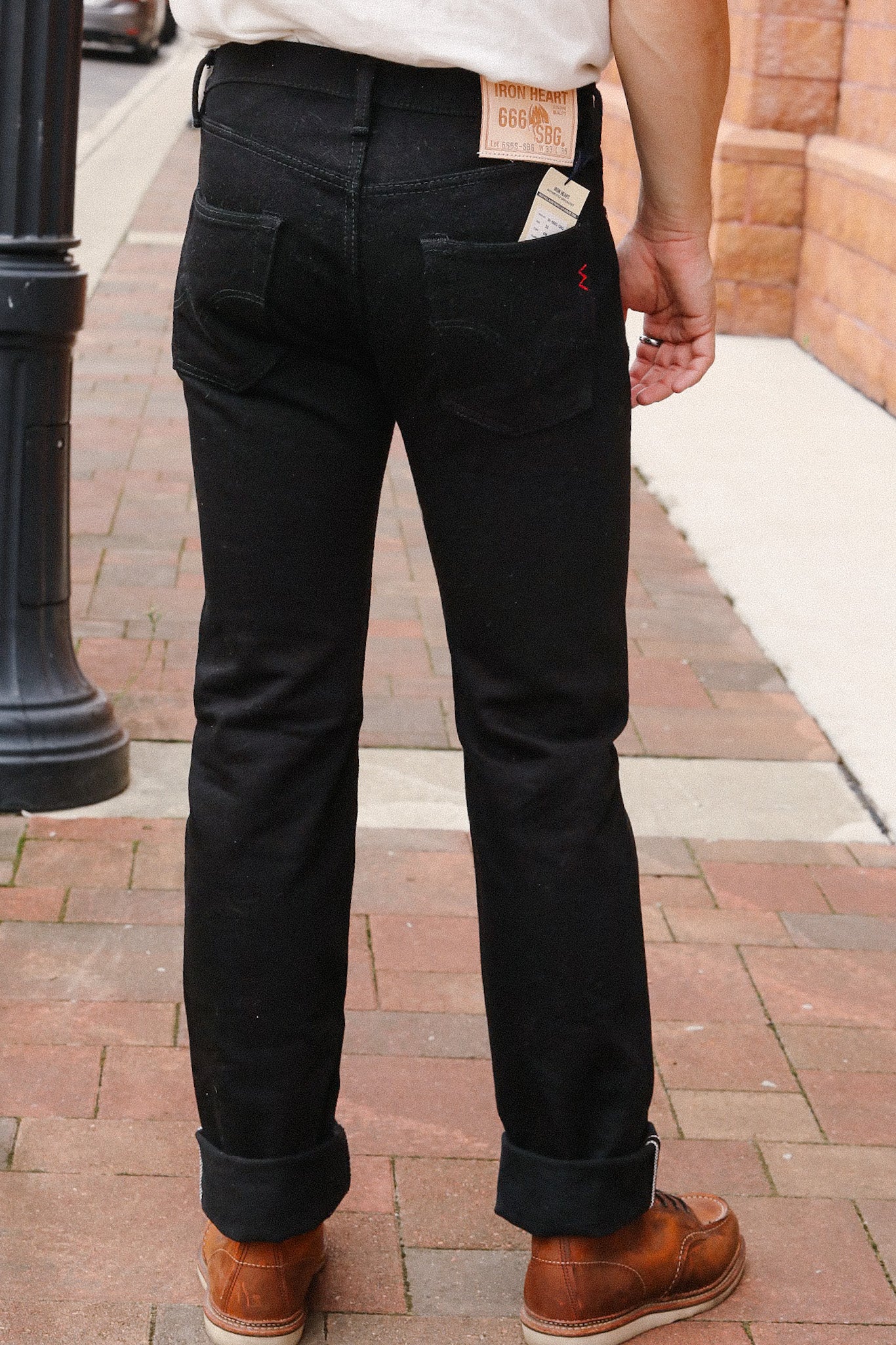666 21oz Selvedge Denim Slim Straight Cut Jeans - Superblack