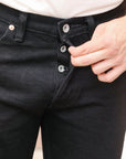 666 21oz Selvedge Denim Slim Straight Cut Jeans - Superblack (Fades To Grey) IH-666S-SBG