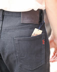 21oz Selvedge Denim Medium/High Rise Tapered Cut - Superblack Non-Fade IH-888S-SB