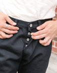 21oz Selvedge Denim Medium/High Rise Tapered Cut - Superblack Non-Fade IH-888S-SB