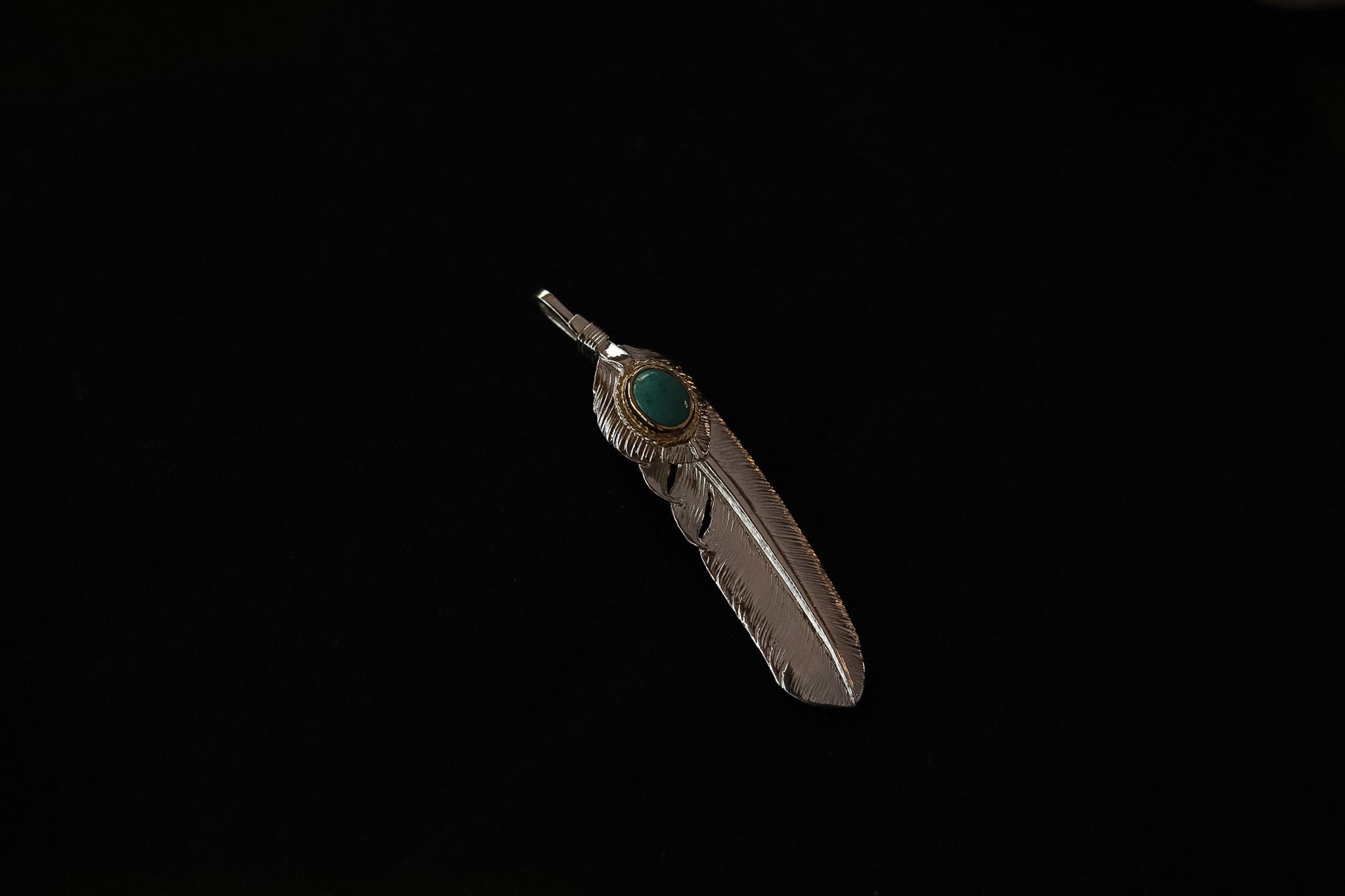 P-602L First Arrow's Feather Pendant with Heartfeather and