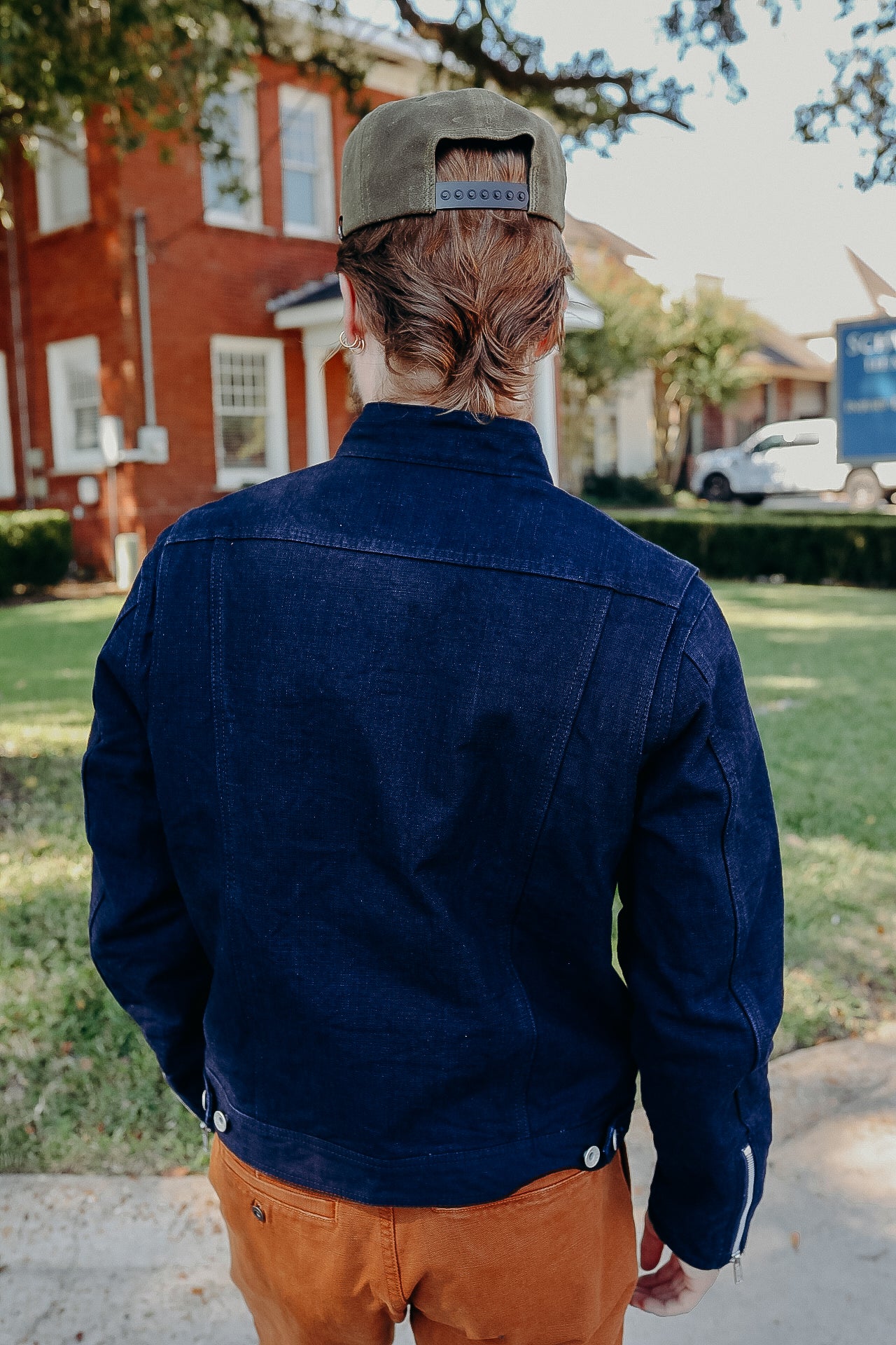 13oz Oxford Cloth Riders Jacket - Indigo IHJ-135-IND