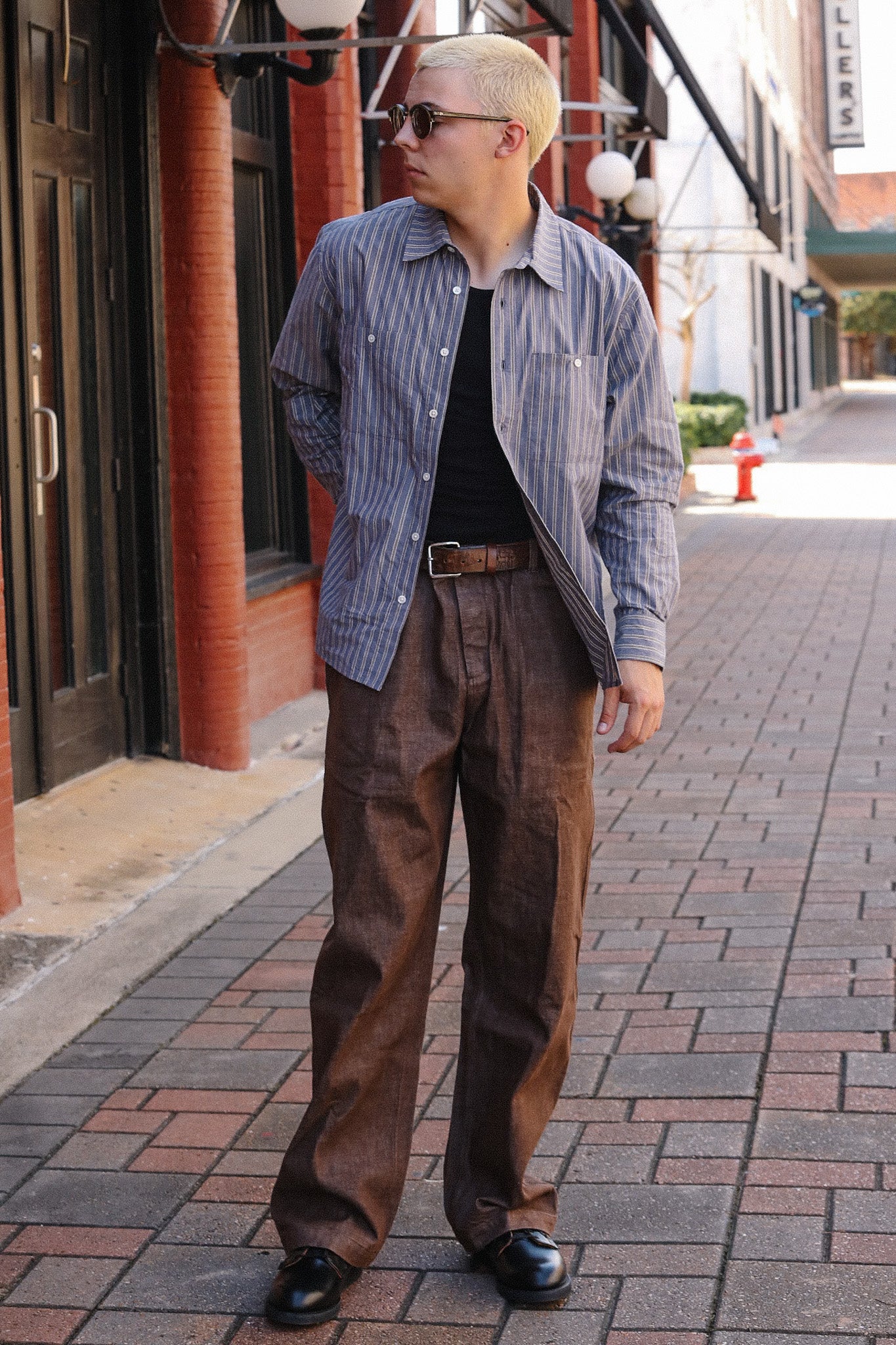 Commuter Shirt- Navy/Coyote Stripe – Iron Shop Provisions