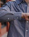 Commuter Shirt- Navy/Coyote Stripe