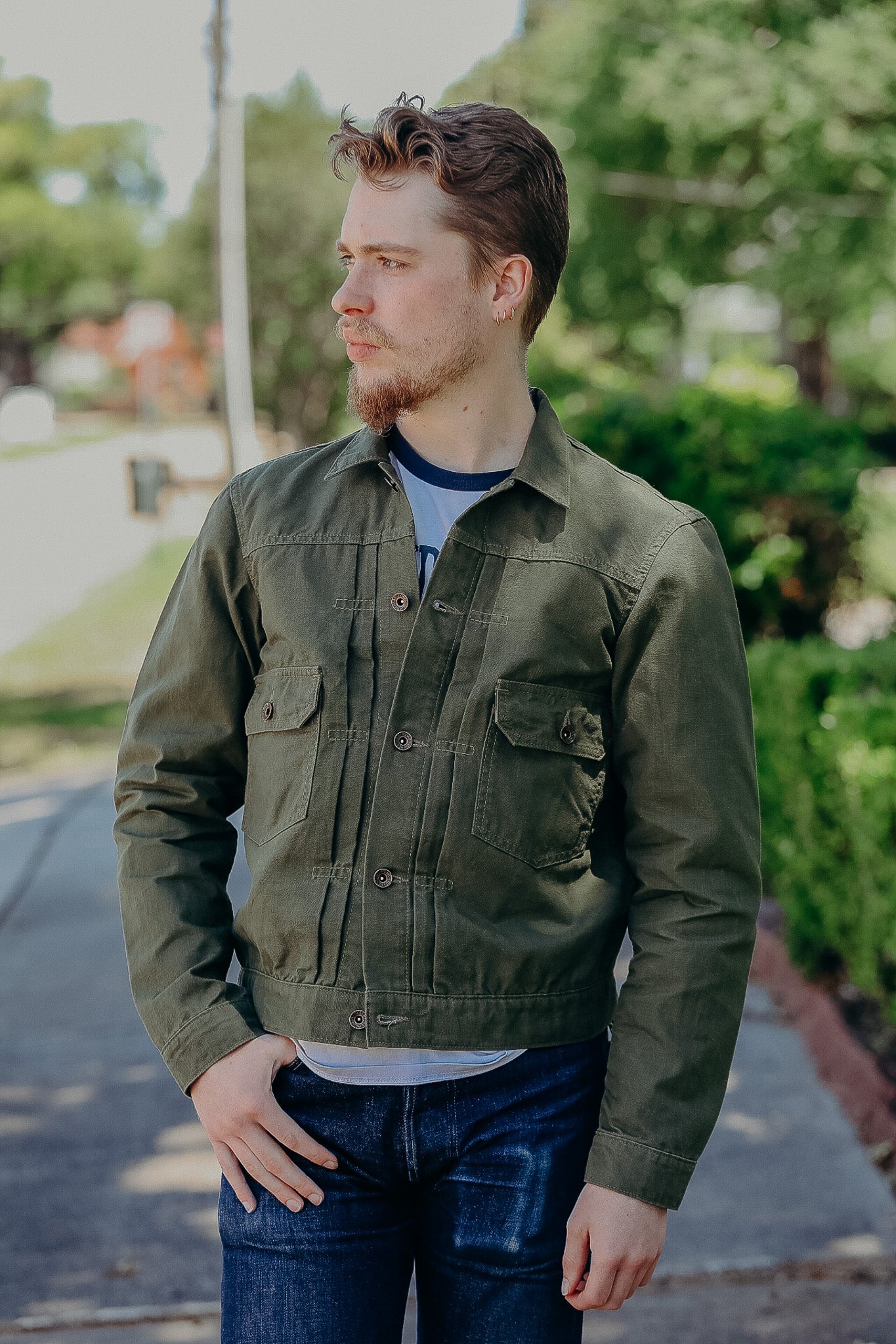 9oz Paraffin Coated OX Type II Jacket - Olive Drab Green IHJ