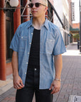 5oz Chambray Shot Sleeve Work Shirt- Blue (FN-SCK010S)
