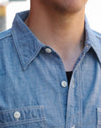 5oz Chambray Shot Sleeve Work Shirt- Blue (FN-SCK010S)