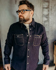 12oz Selvedge Denim Work Shirt With Snaps - Indigo IHSH-326-IND