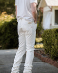 13.5oz Denim Slim Tapered Cut Jeans - White IH-777-WT