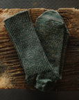 Melange Crew Length Socks- Green (SX-10)