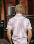 Short Sleeve Western- Desert Dobby Stripe Red
