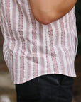 Short Sleeve Western- Desert Dobby Stripe Red