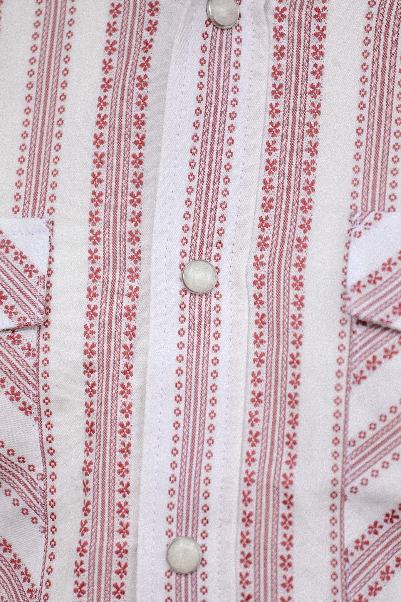 Short Sleeve Western- Desert Dobby Stripe Red