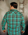 5oz Selvedge Madras Check Western Shirt - Green