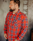 5oz Selvedge Madras Check Western Shirt - red