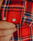 5oz Selvedge Madras Check Western Shirt - red