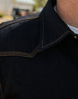 12oz Selvedge Denim Western Shirt - Indigo Overdyed Black IHSH-33-OD