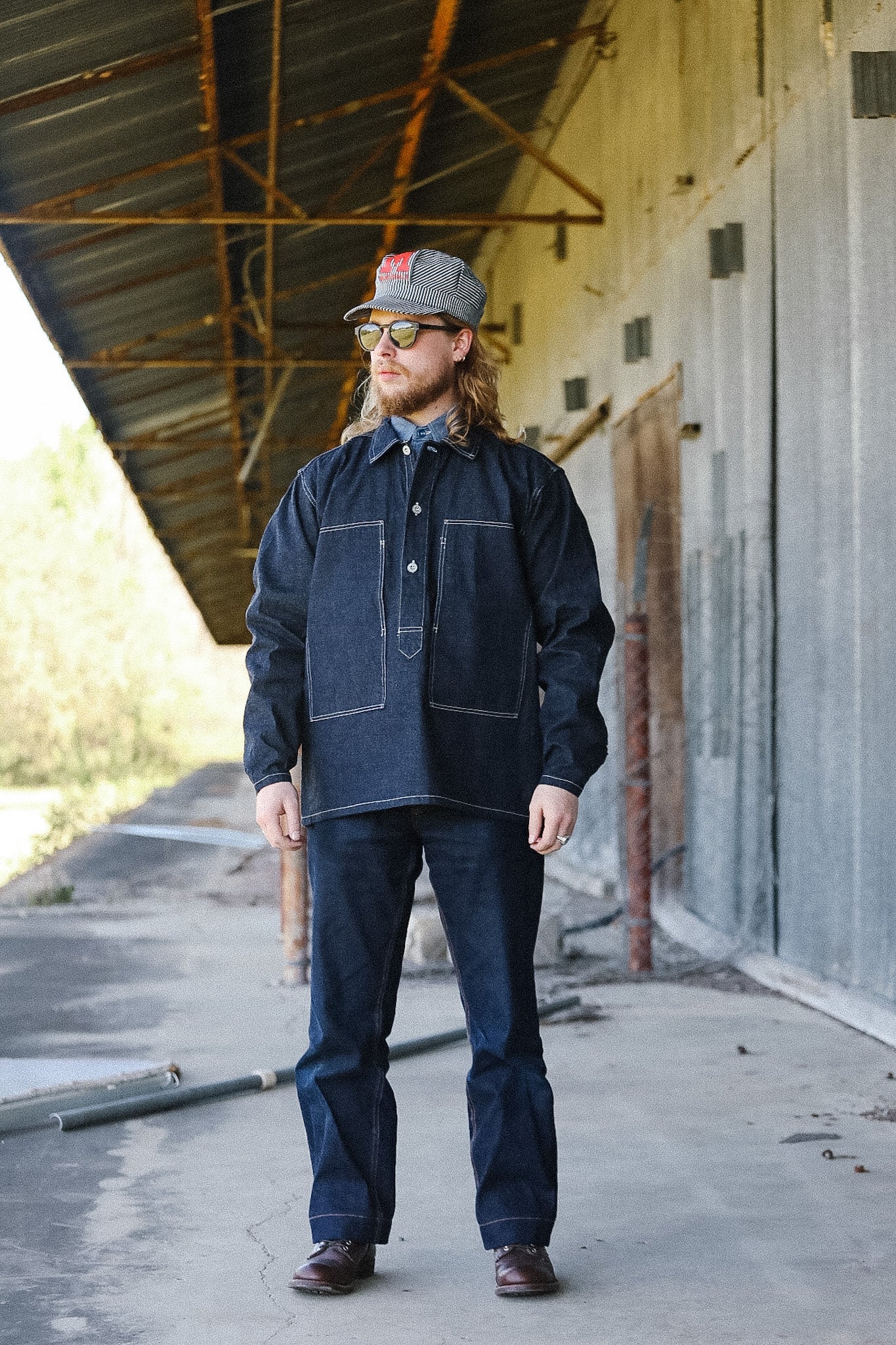 BR15301 Buzz Rickson U.S. Army Denim Pullover Jacket- Indigo