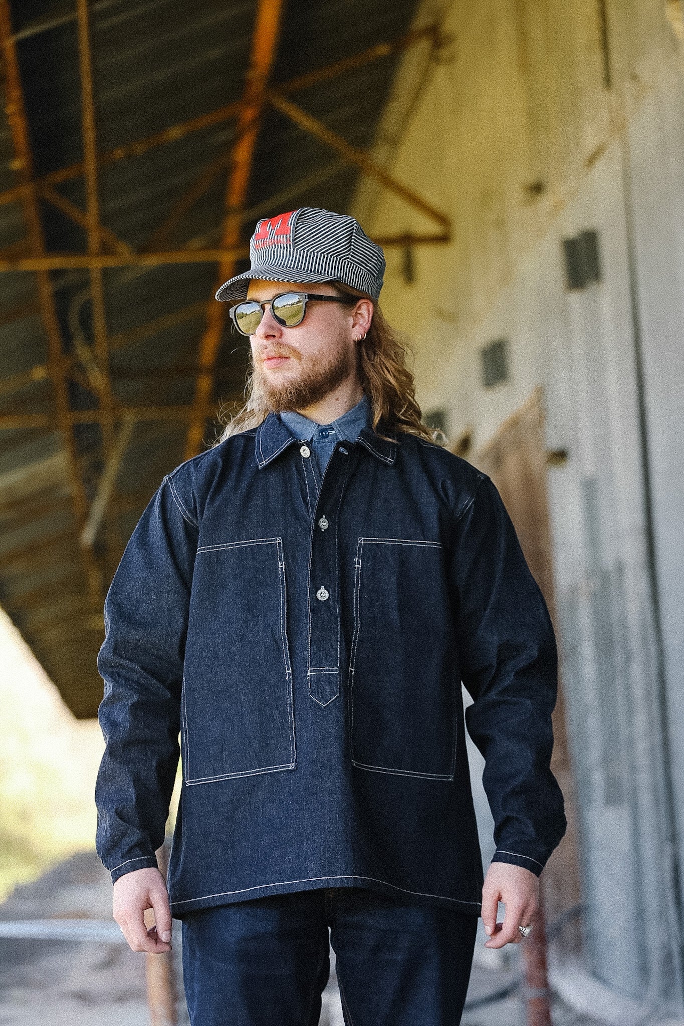 BR15301 Buzz Rickson U.S. Army Denim Pullover Jacket- Indigo