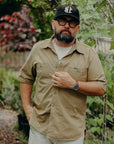 7oz Fatigue Cloth Short Sleeved Work Shirt - Khaki IHSH-393-KHA