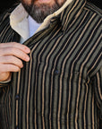 McAllen Shirt- Twill Stripe Black / Beige / Grey