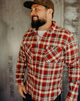 Ultra Heavy Flannel Crazy Check Work Shirt - Red