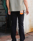 14oz Selvedge Denim Slim Tapered Cut Jeans - Indigo Overdyed Black IH-777S-142od