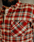 Ultra Heavy Flannel Crazy Check Work Shirt - Red