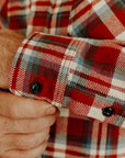 Ultra Heavy Flannel Crazy Check Work Shirt - Red