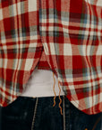 Ultra Heavy Flannel Crazy Check Work Shirt - Red