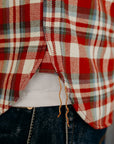 Ultra Heavy Flannel Crazy Check Work Shirt - Red