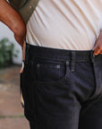 14oz Selvedge Denim Slim Tapered Cut Jeans - Indigo Overdyed Black IH-777S-142od