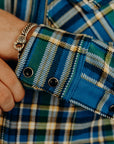Ultra Heavy Flannel Tartan Check Western Shirt - Blue