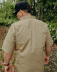 7oz Fatigue Cloth Short Sleeved Western Shirt - Khaki IHSH-387-KHA