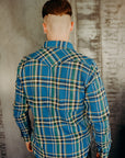 Ultra Heavy Flannel Tartan Check Western Shirt - Blue