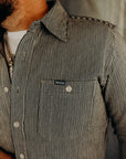 8oz Herringbone Hickory Stripe Work Shirt - Indigo