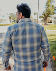 Crosscut Flannel- Powder Blue Plaid