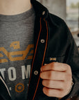 12oz Selvedge Denim Work Shirt With Snaps - Black/Black