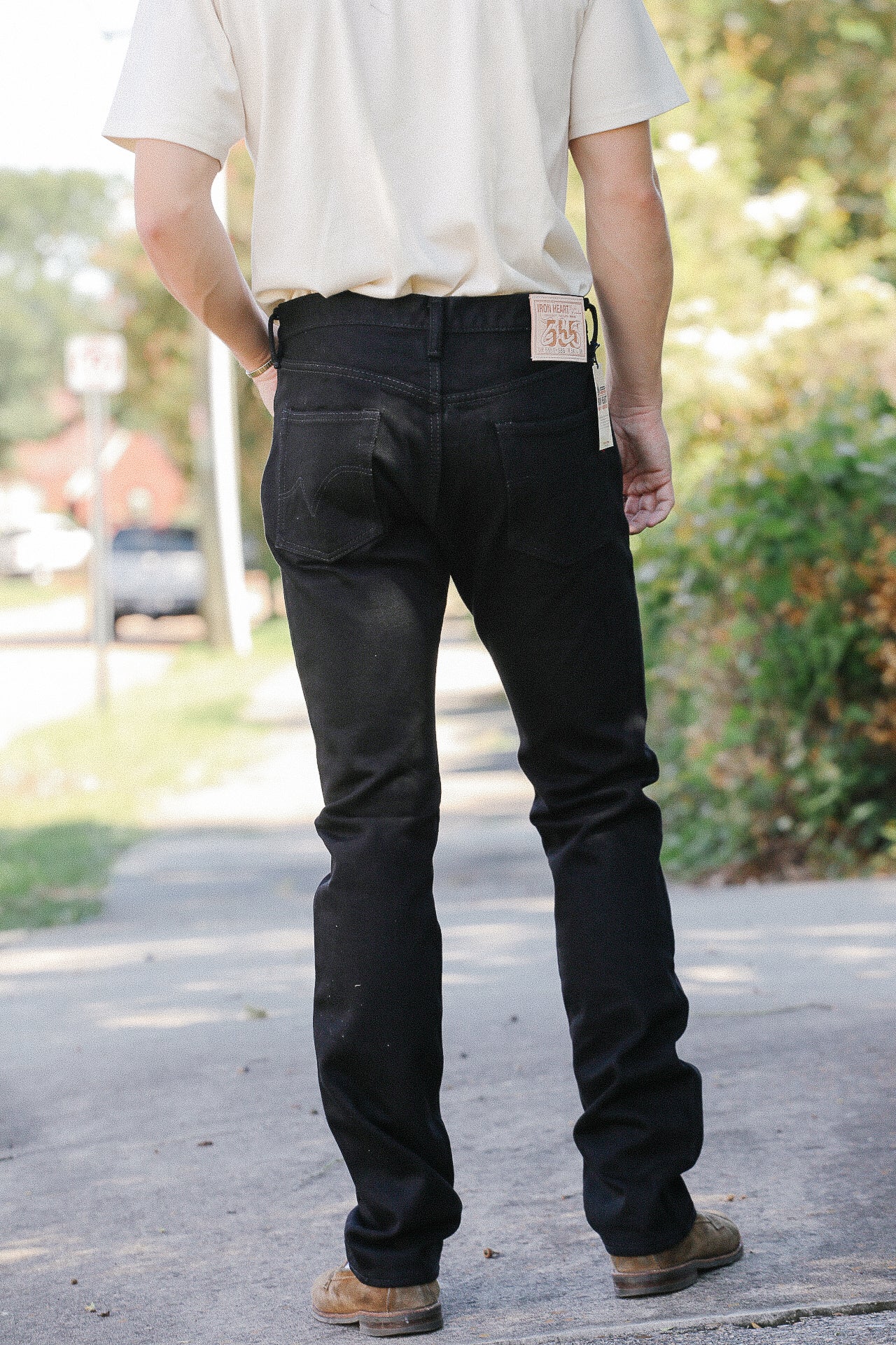 21oz Selvedge Denim Slim Cut Jeans - Superblack (Fades To Grey) IH