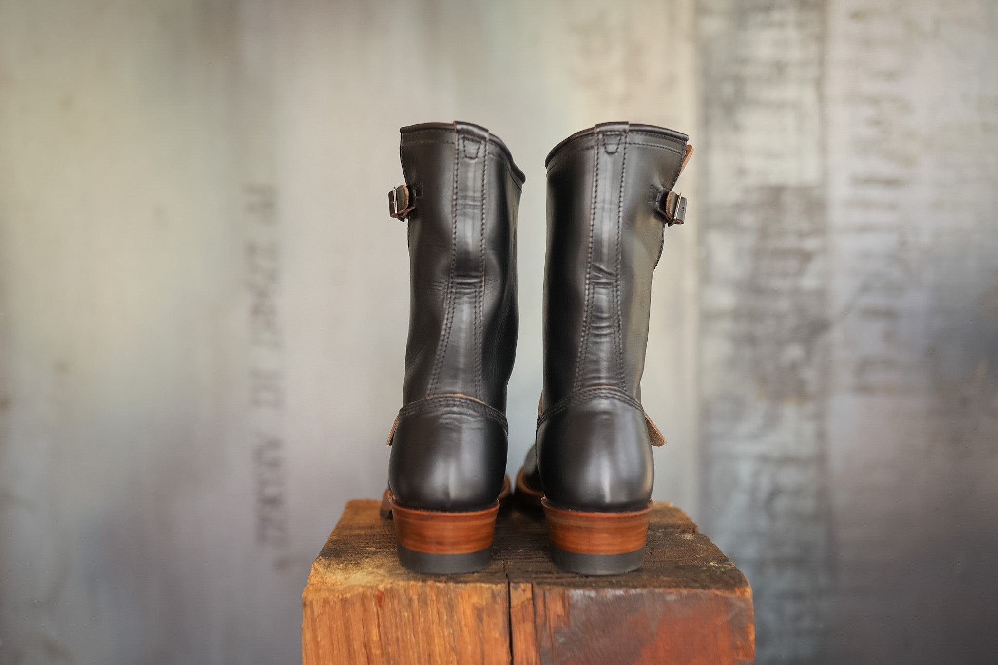LK-003 John Lofgren Wabash Engineer Boots- Black Horween CXL